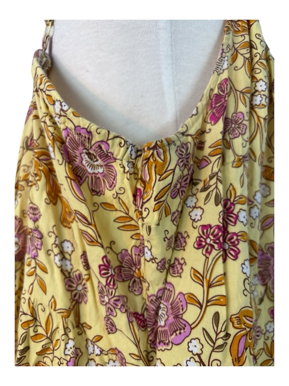Old Navy Yellow Floral Midi Dress - Picture 3 of 5